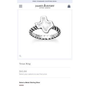 James Avery Texas Ring